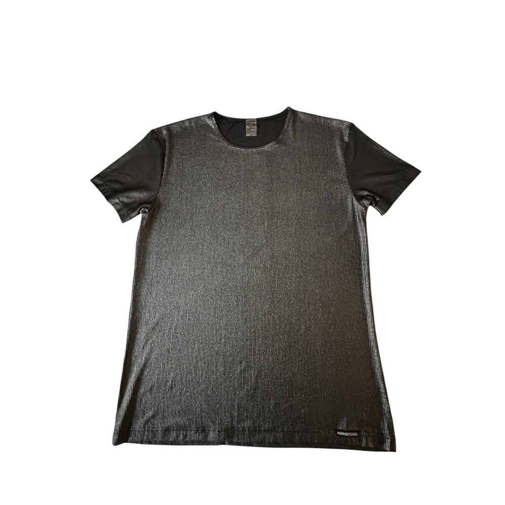 Manstore M2281 Casual T-shirt‎ Men  Guilted underwear Sheer short sleeve Gray L